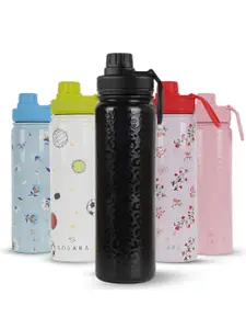 Solara Black Leapord Stainless Steel Vacuum Insulated Water Bottle 650ML