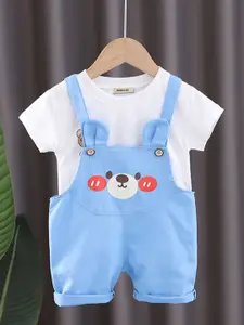 INCLUD Boys Printed Dungaree With T-Shirt