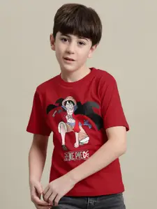 Kids Ville Boys One Piece Anime Printed Pure Cotton T-Shirt