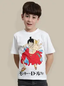 Kids Ville Boys One Piece Anime Printed Pure Cotton T-Shirt