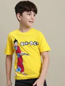 Kids Ville Boys One Piece Anime Printed Pure Cotton T-Shirt