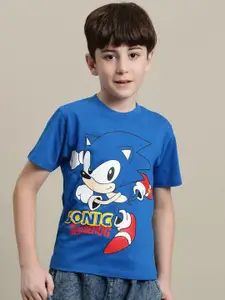 Kids Ville Boys Sonic Printed Regular Fit Tshirt