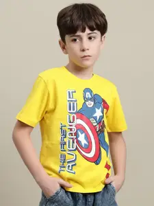 Kids Ville Boys Captain America Printed Pure Cotton T-Shirt