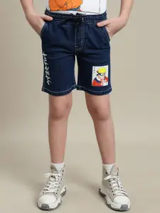 Kids Ville Boys Naruto Anime Printed Denim Regular Shorts