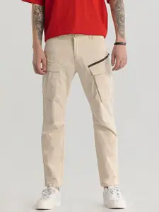 Snitch Men Relaxed Loose Fit Cargos Trousers