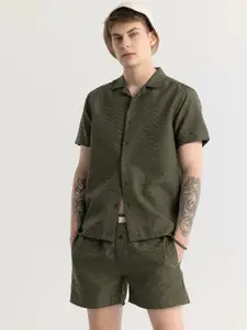 Snitch Self Design Shirt With Short Co-Ords