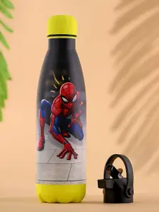 Kuber Industries Red & Black Single Stainless Steel Printed Water Bottle