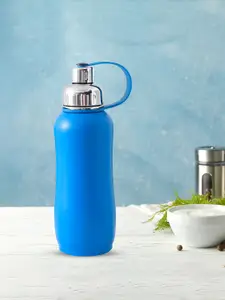 Kuber Industries Blue & Silver-Toned Single Stainless Steel Solid Water Bottle
