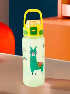 Kuber Industries Green & Yellow Single Plastic Printed Water Bottle