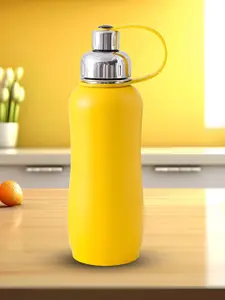 Kuber Industries Yellow Single Stainless Steel Solid Water Bottle