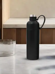 Kuber Industries Black Single Stainless Steel Solid Water Bottle
