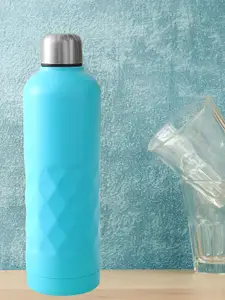 Kuber Industries Blue & Silver-Toned Single Stainless Steel Solid Water Bottle