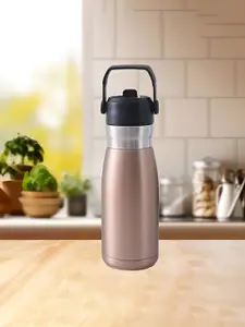 Kuber Industries Gold-Toned & Black Single Stainless Steel Solid Water Bottle