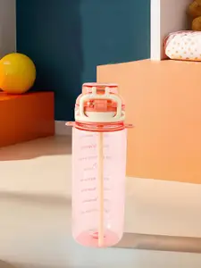 Kuber Industries Pink Single Plastic Printed Water Bottle