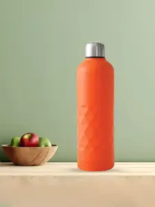 Kuber Industries Orange Single Stainless Steel Solid Water Bottle