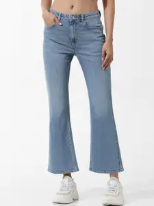 ONLY Women Flared Low Distress Light Fade Stretchable Jeans