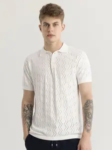 Snitch Men Polo Collar Pockets Slim Fit T-shirt