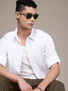 The Roadster Life Co. Roll-Up Sleeves Seersucker Casual Shirt