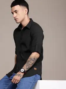 The Roadster Life Co. Self Design Textured Casual Shirt