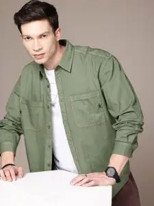 The Roadster Life Co. Pure Cotton Relaxed Fit Solid Casual Shirt