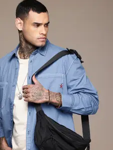 The Roadster Life Co. Pure Cotton Relaxed Fit Chambray Casual Shirt