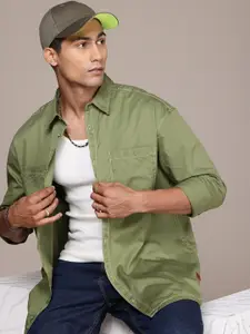 The Roadster Life Co. Relaxed Fit Drop-Shoulder Sleeves Pure Cotton Casual Shirt