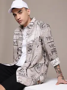 The Roadster Life Co. Drop-Shoulder Sleeves Relaxed Fit Typography Printed Casual Shirt