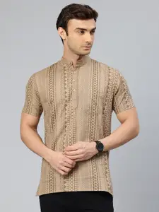 Majestic Man Men Geometric Printed Pure Cotton Kurta