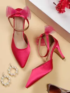 Flat n Heels Embellished Slim Heeled Pointed Toe Pumps