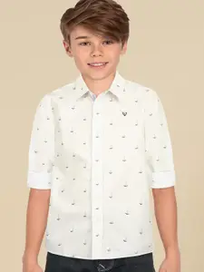 Allen Solly Junior Boys Slim Fit Opaque Printed Casual Shirt