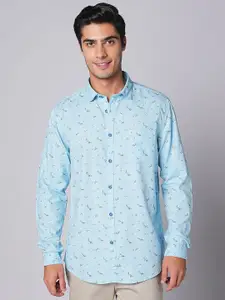 Oxemberg Men Slim Fit Opaque Printed Casual Shirt