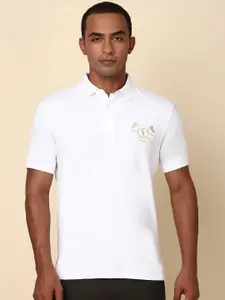 Allen Solly Men Embroidered Polo Collar Pure Cotton T-shirt