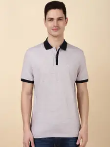 Allen Solly Men Self Design Micro or Ditsy Printed Polo Collar T-shirt