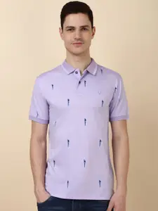 Allen Solly Men Conversational Printed Polo Collar Pure Cotton T-shirt
