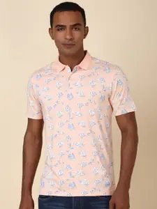 Allen Solly Men Floral Printed Polo Collar Cotton T-shirt
