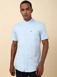 Allen Solly Men Band Collar Solid Casual Shirt