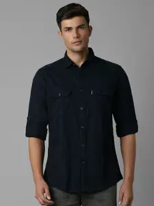 Louis Philippe Jeans Men Spread Collar Slim Fit Solid Casual Shirt