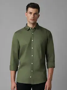 Louis Philippe Jeans Men Slim Fit Solid Spread Collar Pure Cotton Casual Shirt