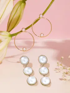 Zaveri Pearls Contemporary Half Hoop Earrings