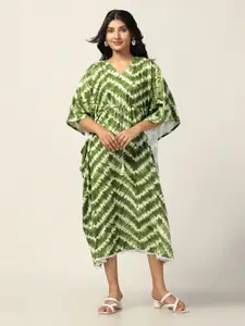 FASHION DREAM Print Kaftan Midi Dress