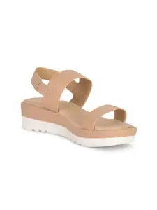 Bata Textured Open Toe Wedge