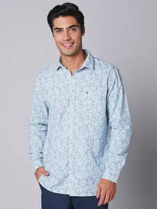 Oxemberg Men Slim Fit Tropical Printed Spread Collar Casual Shirt