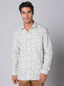 Oxemberg Men Slim Fit Tropical Printed Casual Shirt