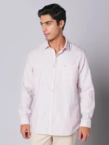 Oxemberg Men Micro Ditsy Printed Spread Collar Casual Shirt