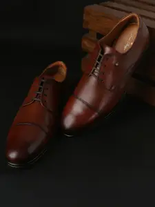 Louis Philippe Men Round Toe Leather Formal Derbys