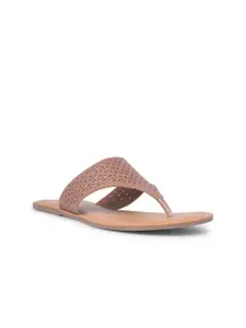 Bata Women Open Toe Flats with Laser Cuts