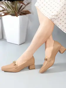 ELLE Square Toe Block Heels Pumps