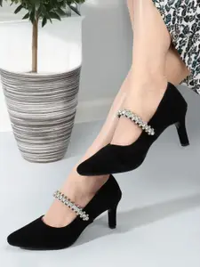 ELLE Textured Party Slim Heeled Mary Janes