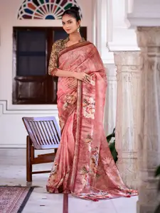 Stylum Floral Zari Pure Linen Saree
