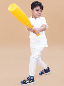 BAESD Boys Linen Mandarin Collar Shirt With Trousers